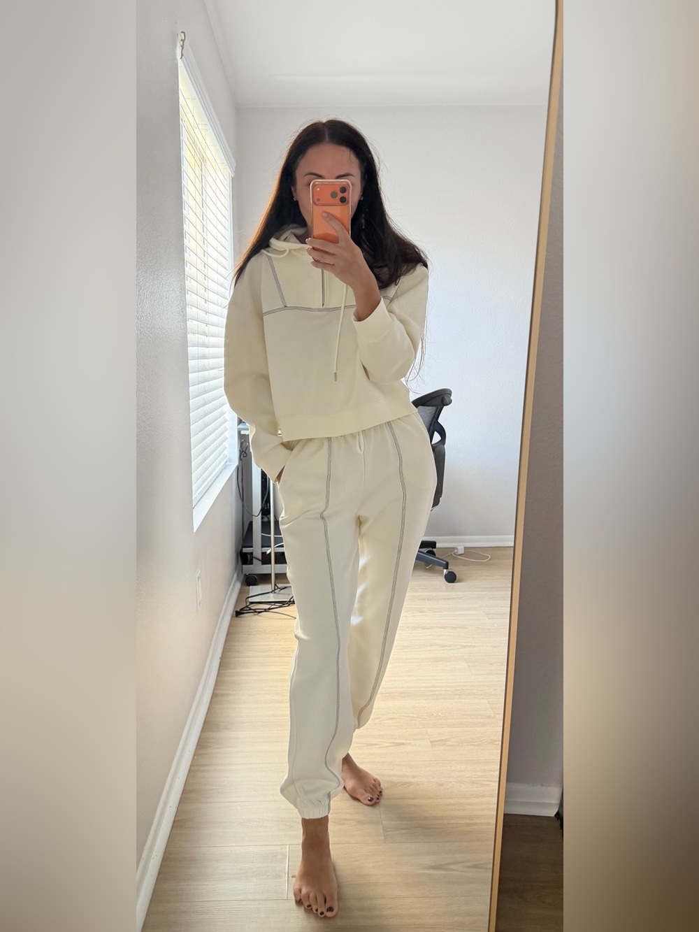 Women's Cream Lounge Hoodie & Jogger Set